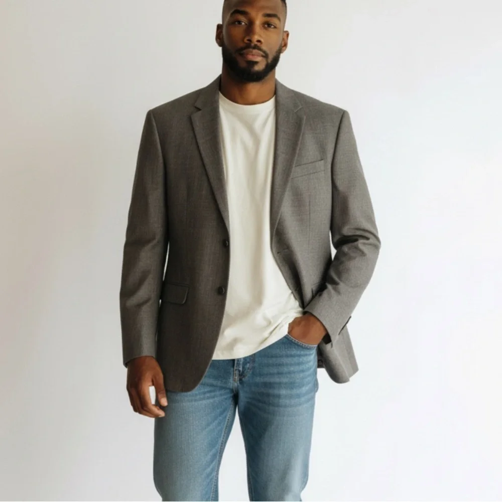 Ralph Lauren for Macy’s Men's size 40R Gray 2 button sport coat/ blazer